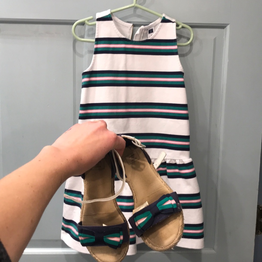 Janie and Jack size 5 Dress and size 11 Sandals